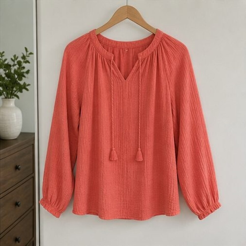 Navy Wrap Blouse